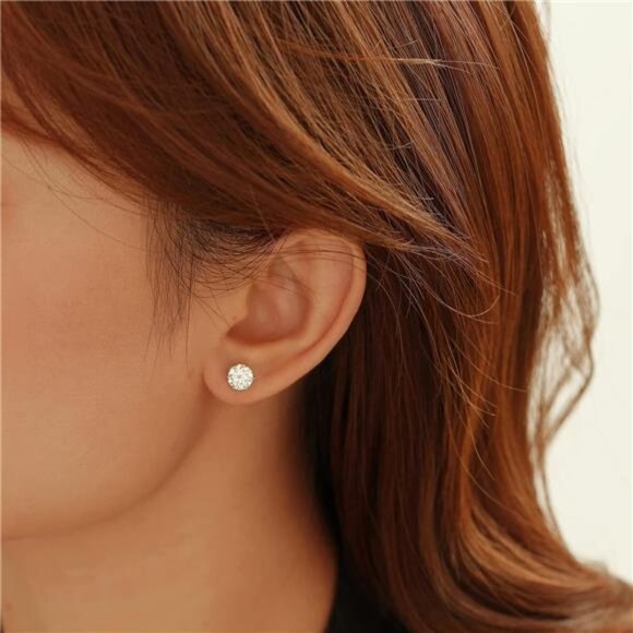 Moissanite Stud Earrings 2-4ct G H I Color 925 Sterling Silver White Gold Plated - Picture 6 of 8